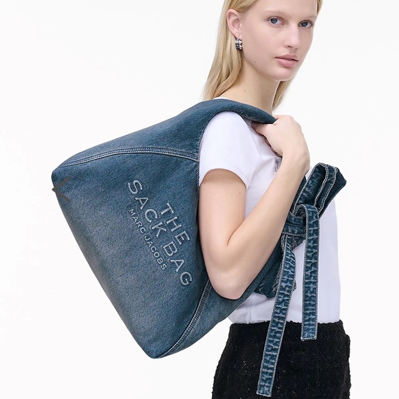 NEW…Marc Jacobs Blue Denim Hobo Bag with Bow medium - Picture 2 of 14